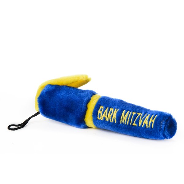 Copa Judaica Chewish Treat Bark Mitzvah Pen Squeaker Plush Dog Toy, 8 by 2.5-Inch, Multicolor