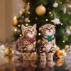 Vellibring 3 Pack Christmas Cat Collars,Christmas Flower Kitten Collars with Adjustable Breakaway Bow Tie Bell Plaid Snowflake Xmas Pet Supplies for Christmas Cats Accessories