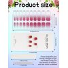 Kalolary Glitter Gel Nail Strips Sticker, Pink Gradient Full Nail Wrap Gel Nail Art Polish Sticker Long-Lasting Gel Nail Wrap with Nail File and Stick（UV/LED Lamp Required）