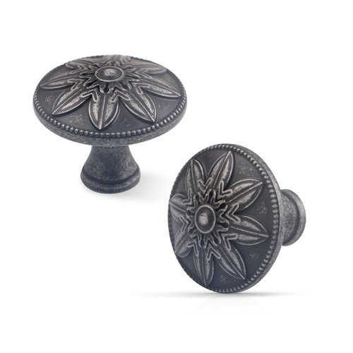 Xlroaafs 10 Pack Antique Silver Cabinet Knobs Vintage,1.4" Decorative Antique Cabinet Hardware Knobs Handles for Cabinets and Drawers Vintage Silver Kitchen Cabinet Knobs