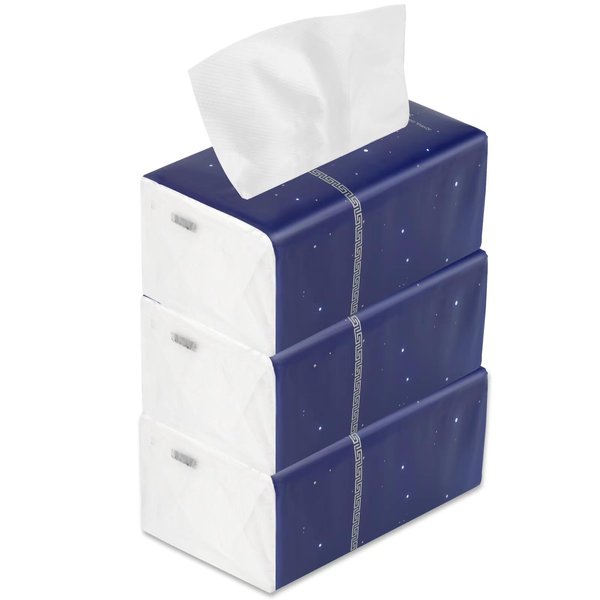 Soft Facial Napkins, Toilet Paper, Bag Cover, Not In Box, Disposable Facial Tissue, White Facial Paper Tissue, Material Native Wood Pulp Fiber NOT COTTON, 4-Ply, 3 Pack, 360 Sheet per Pack