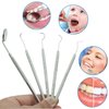Dental Tools Set - Professional Stainless Steel Krisp Beauty 5 Pc Dental Pick Tartar Remover Plaque Scraper Probe Scaler Mouth Mirror Oral Hygiene Care Dentist Teeth Cleaning Kit for Adults