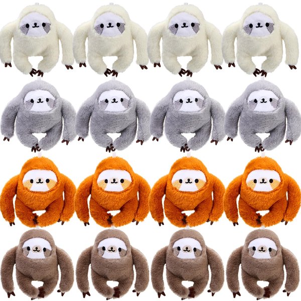 Motionchic 12 Pcs Mini Sloth Stuffed Animal Bulk Operation Christmas Sloth Party Favors 4 Inch Small Baby Shower Sloth Gifts Soft Adorable Jungle Animal Plush Toys Sloth Doll for Birthday Decoration