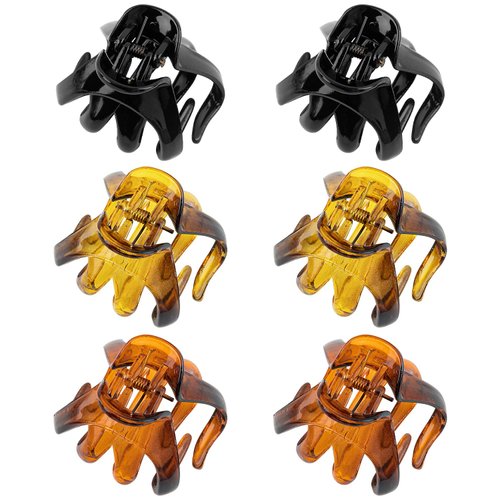 AUEAR, Octopus Clip Jaw Hair Claw Spider Hair Claw Clips Hairpins for Thick Hair (Mixed Color, 6 Pack, 2.36"x1.57")