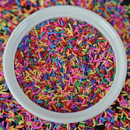 LIKETURE Fake Sprinkles 110g Non-edible Polymer Clay Sprinkles Faux Sprinkle Plastic Sprinkles for Craft Sprinkles Decoration for Resin Filler Slime Add ins Slime Mixed in Shaker Card (Mixed Color)