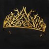 winvin Alloy Branch Crown Queen Crown For Cosplay Birthday Wedding Halloween Costume Party Decorations (Dark Gold)