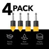 IMPRESA [4 Pack] .75 W Drill Brush Attachment Set - 2 Tapered & 2 Flat - All Purpose Detail Brush Attachments for Cordless Drill - Tile & Grout Drill - Drill Attachments for Cleaning, 5/8" L Bristles
