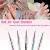 AIBEE Nail Art Brushes, 5pcs Nail Liner Brushes Double-Ended Acrylic Nail Brush 5/7/10/12/15mm Nail Art Striping Brushes and Nail Dotting Pens for French Nail Tip