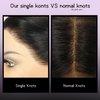 LLEI'Z 13x4 Short Kinky Straight Lace Front Wigs Natural Black Wigs Synthetic Lace Front Wig Middle Part Pre-plucked with Baby Hair Heat Resistant Hair Cosplay Daily Party Wigs Natural Looking 20 Inch