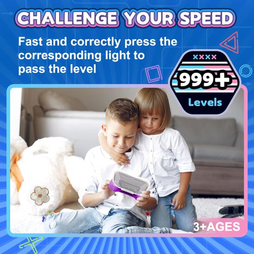 Fast Push Puzzle Game for Kids Age 3-12, Light Up Brain & Memory Games Electronic Handheld Pop Fidget Games Toys for Boys Girls Birthday Gifts for 6 7 8 9 10 11 12 Years Old Kids Teens (Navy Blue)