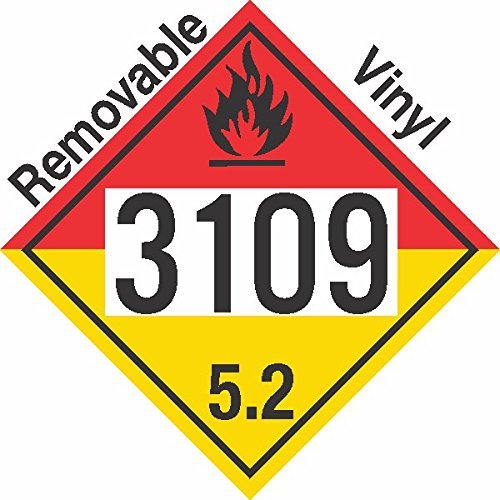 GC Labels-P313c3109, Organic Peroxide Class 5.2 UN3109 Removable Vinyl DOT Placard, Package of 50 Placards