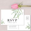 50 RSVP Postcards, Rsvp Cards for Wedding, Bridal Shower, Baby Shower, Greenery RSVP Response Cards, 4 x 6 Inches.