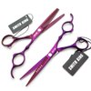 6.0 Inches Hair Cutting Scissors Set with Combs Lether Scissors Case,Hair cutting shears Hair Thinning shears For Personal and Professional (Voilet)