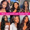 Tuneful 13x6 HD Body Wave Lace Front Wigs Human Hair Pre Plucked 250% Density 13x6 Lace Frontal Wigs Human Hair Glueless 24 Inch Body Wave Human Hair Lace Front Wigs for Women