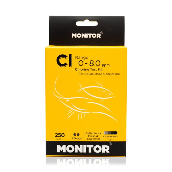 Monitor Chlorine Test KIT (250 Tests) - Monitor Aquarium and aquaculture Water Quality