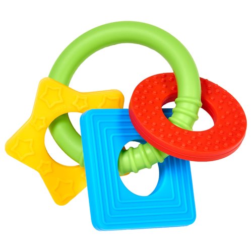 Dr. Brown's Learning Loop, Baby Teether Ring with Multiple Shapes & Textures, Soft 100% Silicone, BPA Free, 3m+