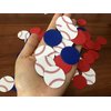 Red&Blue&White 100Pcs Baseball Confetti Baseball Party Table Confetti, Baseball Table Decorations for Baseball Theme Baby Shower Birthday Party Supplies