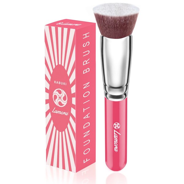 Flat Top Kabuki Foundation Brush - Premium Makeup Face Brush For Liquid, Cream, Powder - Blending, Buffing, Stippling Brush - Pro Quality Synthetic Dense Bristles