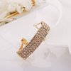 2Pcs Fashion Elegant Rhinestone Hair Clip Ponytail Holder Sparkly Semicircle Metal Spring Hair Clips Barrette Accessories for Women Lady Girl Teen Hair Jewelry,Silver and Gold