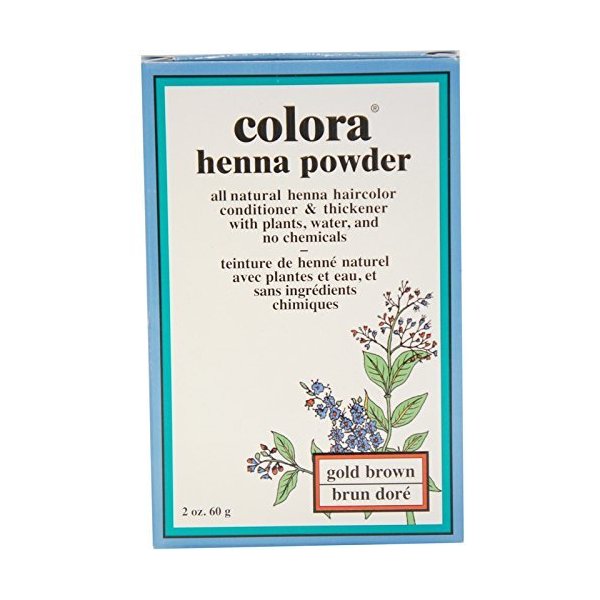 Colora Henna Powder Hair Color Gold Brown 2 Ounce (59ml) (2 Pack)