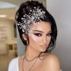 wedding tiara bridal hair piece silver rhinestone hair accessory for ladies,Rhinestone Bridal Bridesmaid Hair Comb Accessories (Silver One on the Left)
