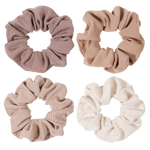 Ivyu Hair Scrunchies for Women's, for Girls Big Cotton Scrunchies Both for Thick Hair or Thin Hair Curl Hair No Crease Ponytail Holder No Hurt Your Hair, Brown Serice