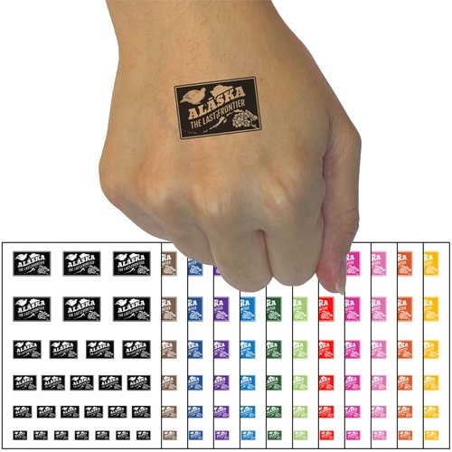 Alaska The Last Frontier Forget-Me-Not Willow Ptarmigan United States Temporary Tattoo Water Resistant Fake Body Art Set Collection - Light Pink (One Sheet)