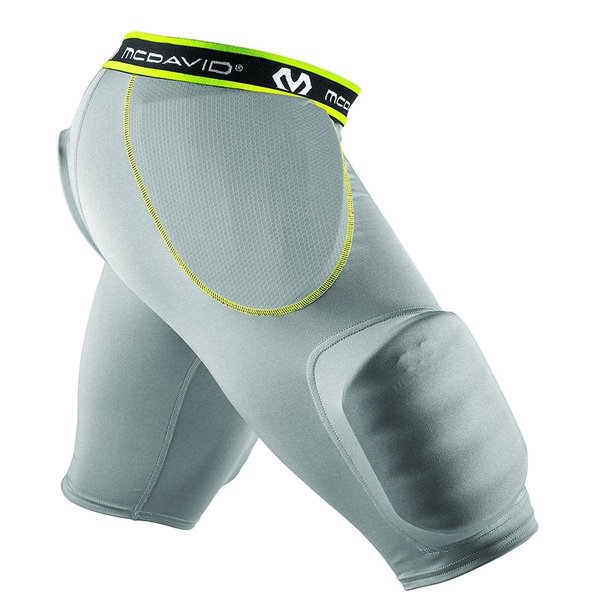 McDavid Football Padded Girdle Compression Shorts with Hard-Shell Thigh Protection. Hip and Tailbone Soft Pads and Cup Pocket.