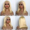 GIRLOFDREAMS 13x4 Blonde 613 Bob Wig Human Hair Straight Lace Front Wigs Glueless 180 Density Pre Plucked with Baby Hair Brazilian Remy Short Hair Transparent Lace Frontal Wigs for Black Women