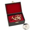 Dselvgvu Copper Miniature French Horn with Stand and Case Mini Musical Instrument Miniature Replica Dollhouse Model Mini French Horn Home Decoration (3.75"x1.77")