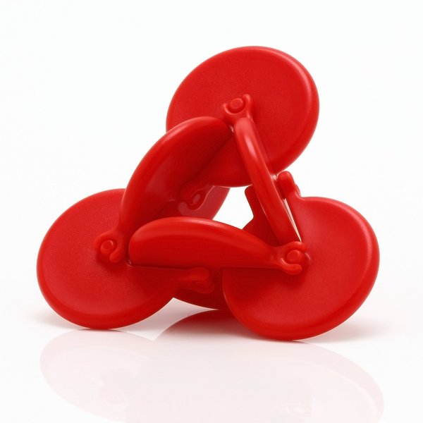 PLAYABLE ART OSM - Forever Turning Kinetic Sculpture - Retail Gift Box Packaging, Red