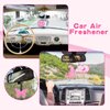 12pcs Preppy Boho Car Air Freshener Essential Oil Hanging Slice Cute Pink Happy Face Air Fresheners Car Interior Accessories for Hanging Rearview Mirror Pendant Y2K Girl Bachelorette Party Home Room