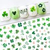 6 Sheets St. Patrick's Day Nail Art Stickers Green Shamrock Nail Stickers 3D Self Adhesive Nail Decals Shamrocks Nail Designs Green Nail Art Supplies for Women Girls St. Patrick's Day Nail Decoration