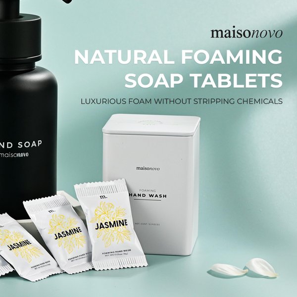 MAISONOVO 12 Pack Jasmine Scent Foaming Hand Soap Tablets
