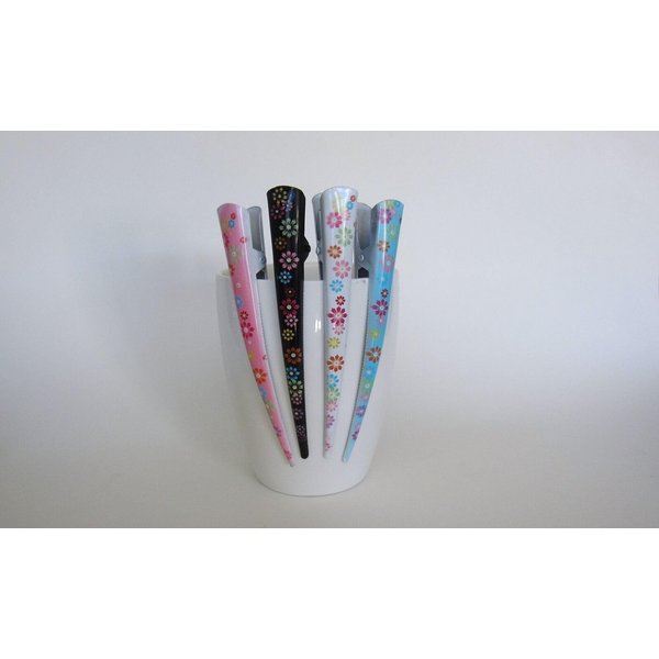Generic Please read details before buying!! painted flower alligator hair clip (Primary color: White), 1 Count (Pack of 1)
