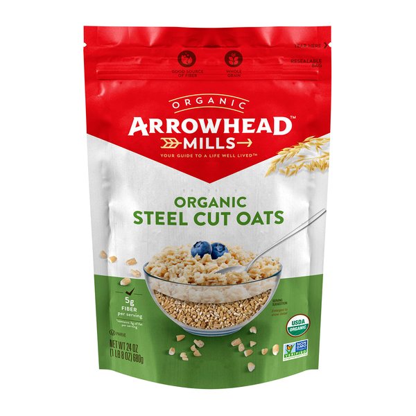 Arrowhead Mills Organic Steel Cut Oats, 24 oz (1 Bag)