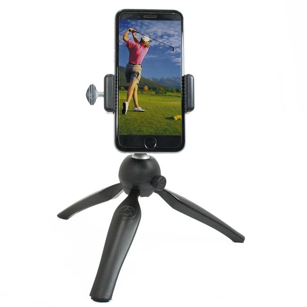 Golf Gadgets® - Folding Tripod Swing Recording System | Smartphone Tripod Setup. Great for The Range, or Course. Compatible with Most Phones. (Tripod Phone Mount)