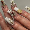 Gehaiwo 96PCS Gold Nail Charms for Acrylic Nails,Alloy Red Heart Cross Rose Flower Angel Frame Nail Decoration,Nail Art Rhinestone Nail Gems Nail Jewels Accessories for Nail Art Supplies DIY Nail