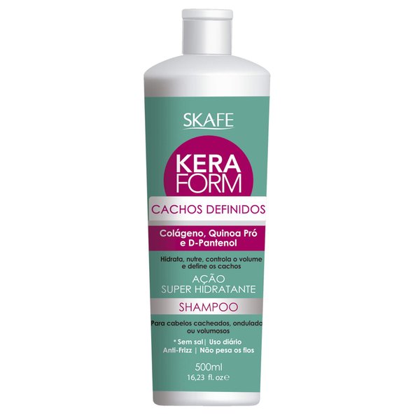 Skafe - Linha Keraform (Cachos Definidos) - Shampoo Super Hidratante 500 Ml - (Defined Curls Collection - Super Moisturizing Shampoo 16.90 Fl Oz)