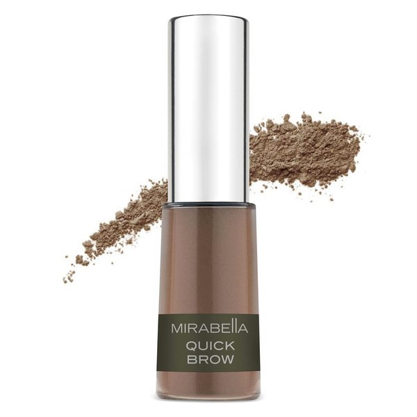 Mirabella Quick Brow Powder, Eyebrow Filler for Beautiful Brows with Skin-Conditioning and Nourishing Shea Butter, Long-Lasting and Buildable Eyebrow Powder Kit with Zero Fallout, Medium/Dark