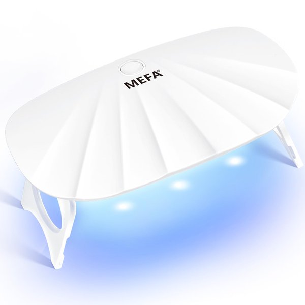 MEFA UV Light for Gel Nails, 12W Mini UV Nail Lamp with 6 Pcs Lamp Beads, 2 Times LED Nail Lamp, Portable USB Nail Dryer for Travel Professional UV Light for Home Salon Nail Tools