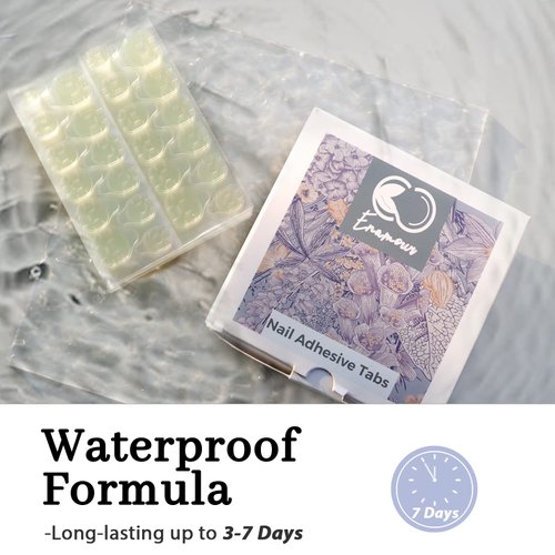 Enamour Nail Adhesive Tabs(20 Sheets/486 pcs), Waterproof Press on Nail Sticky Tabs for Press on Nails, Sticky Doubled Side Nail Adhesive for Press on Nails, Adhesive Nail Tabs for False Nails