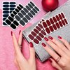 SILPECWEE 16 Sheets Nail Polish Stickers Full Nail Wraps Solid Color Self Adhesive Nail Polish Strips Gel Nail Stickers for Women Fingernail Manicure Sticker Nails for Women with 1pc Nail File