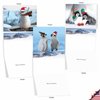 The Best Card Company - 10 Holiday Note Cards for Christmas - Festive Bulk Assortment, Boxed Notecards with Envelopes (4 x 5.12 Inch) - Penguins and Greetings M2951XSG
