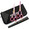 Kutting Edge - Hair Scissors Professional Hair Cutting Scissors Kit Thinning Shears Hairdressing Scissors Set, Pink Coated Barber Scissors 6.0” Set