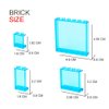 Clear Tranparent Blue Flat Plates Bricks, 60pcs Classic Pieces and Parts Panel, Window Bulk Building Blocks Accessories (Transparent Blue Mixed)