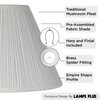 6 1/2" Top x 15" Bottom x 10 1/2" High x 11" Slant Lamp Shade Replacement Medium White Ivory Empire Mushroom Round Traditional Linen Pleated Spider Harp Finial - Springcrest