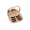 Eyelash Storage Case Lash Case Organizer With Makeup Mirror Frame Box, Magnetic False Eyelashes Case Eyelash Packaging Travel Case Eyelash Bag(Champion Gold)