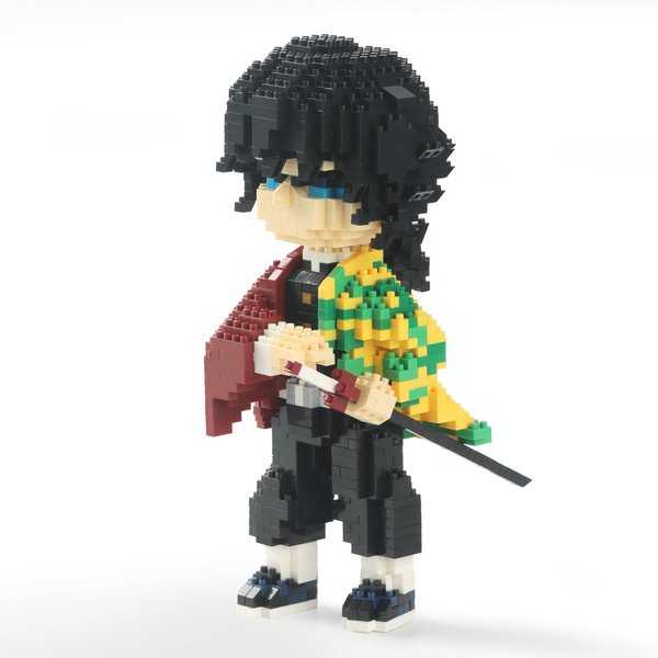 MACTANO Anime Demon Figure Micro Mini Building Set Slayer Giyuu Tomioka Building Block Toy for Adult