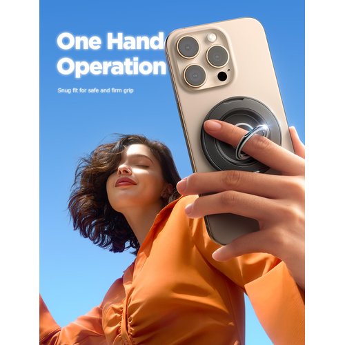 Chfeila Magnetic Phone Grip Stand, Upgraded [Dual 360° Rotation Ring] Phone Ring Holder for MagSafe, Enhance Magnet Finger Kickstand for iPhone 16 15 14 13 12, Pro, Pro Max, Plus, Mag Safe Accessories